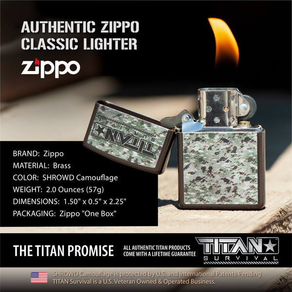 SHROWD Camouflage Zippo Lighter Gift Set