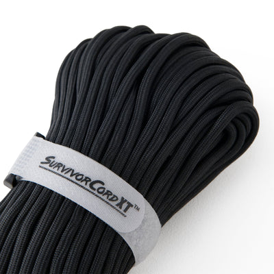 SurvivorCord XT Paracord (CN) | 100 FOOT SurvivorCord XT TITAN Survival 100 Foot Hank Black 