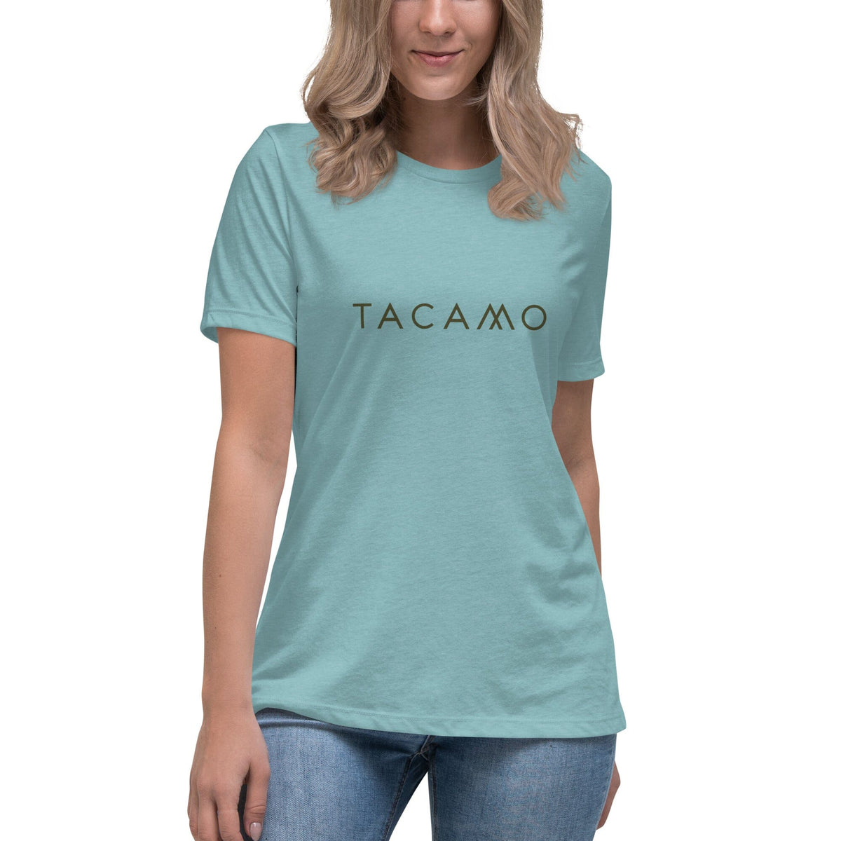 TACAMO Women&#39;s Relaxed T-Shirt MERCH TACAMO Heather Blue Lagoon S 