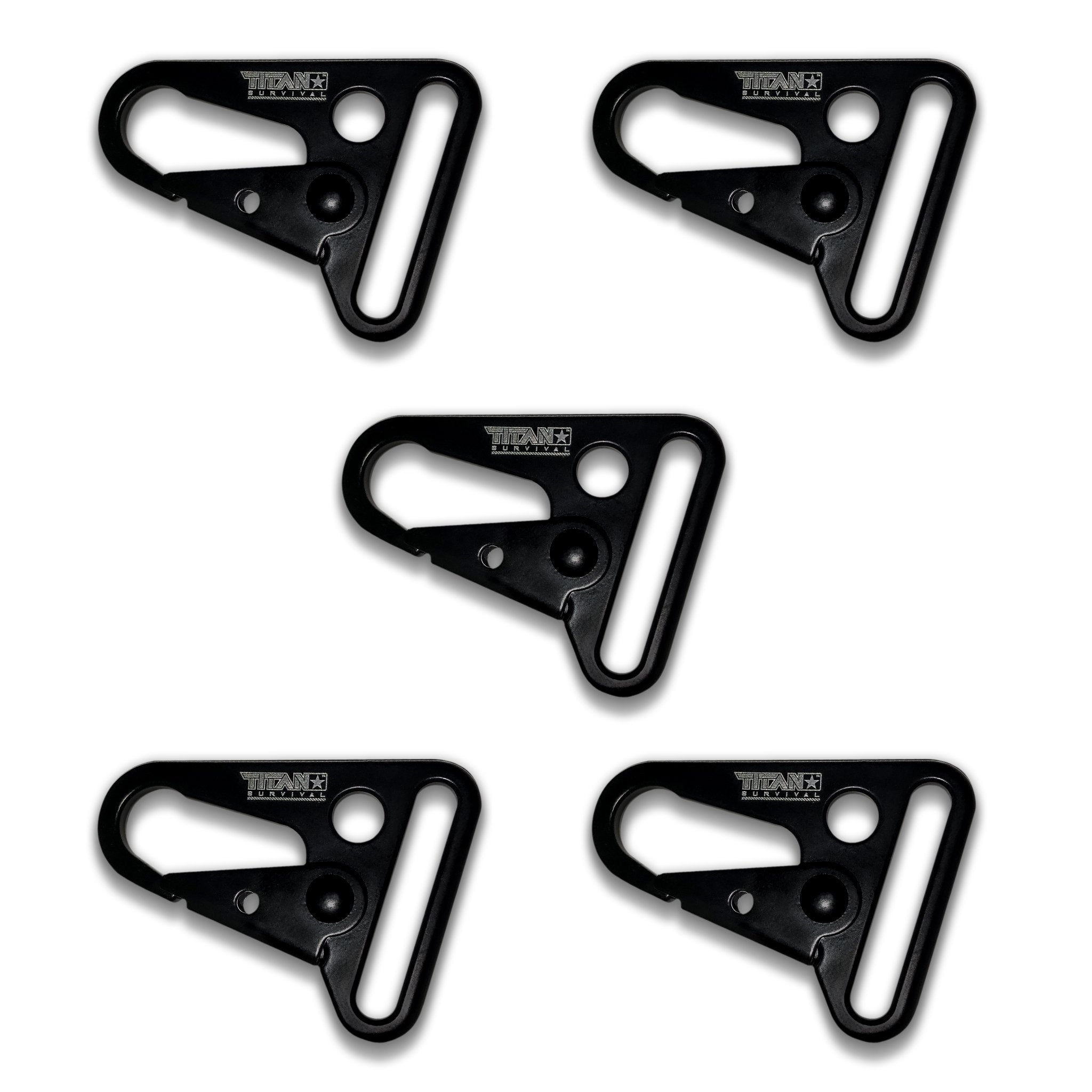 5 Pack 1'' Heavy Duty Snap Hooks Sling Clips for Molle Webbing Strap  Attachment