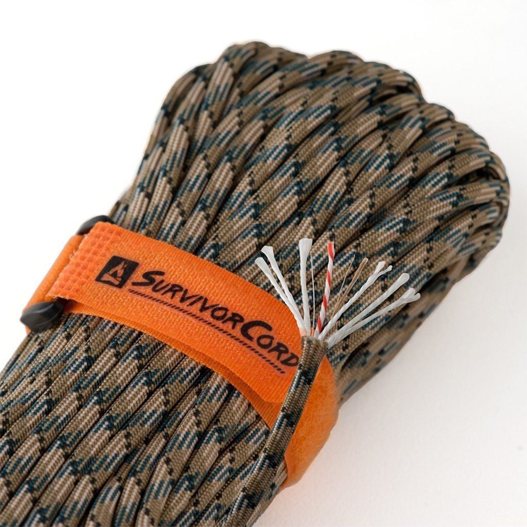 620 LB SurvivorCord - The Original Patented Type III Military 550 Parachute  Cord with Integrated Fishing Line, Multi-Purpose Wire, and Waterproof Fire  Starter. 100 FEET, Safety-Orange Paracord, Utility Cords -  Canada